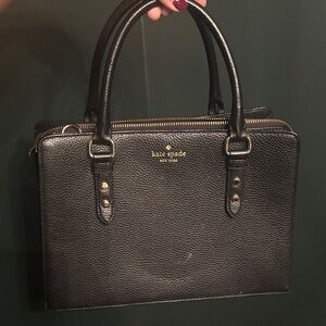 Kate Spade Black Textured Satchel